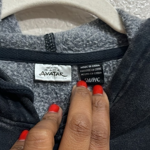 Nickelodeon Avatar  Last Airbender Black Acid Wash Hoodie Long Sleeve sz Small - Picture 5 of 8